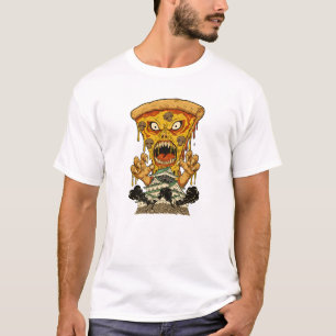 Camiseta Pizza Monstro Assustador Japão Castelo Arte Divert