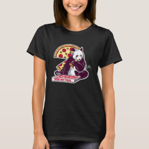 Camiseta Pizza Panda Diversão Estilo de Streetwear Unisex G