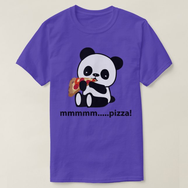 Camiseta Pizza, Panda, Panda Engraçada, Panda Comendo Pizza (Frente do Design)
