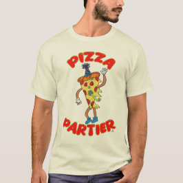Camiseta Pizza Partier Funny Cartoon Slice Design
