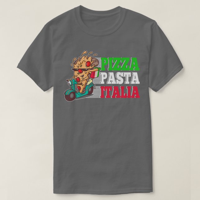 Camiseta Pizza Pasta Italia Pizza Piece No Patinete Italian (Frente do Design)