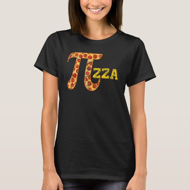 Camiseta Pizza Pi Feliz Pi Dia Matemática Professor Stu (Frente)
