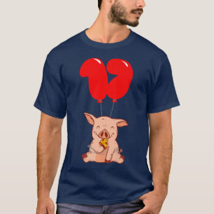 Camiseta Pizza Pig17th BirthdayChildren Balloon Party 22674