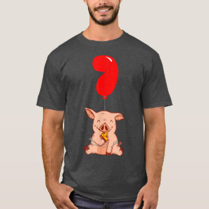 Camiseta Pizza Pig - 7 Birthday - Kids Balloon Party 2286