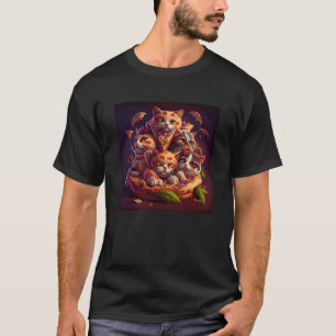Camiseta Pizza Pilha de Gatos 1