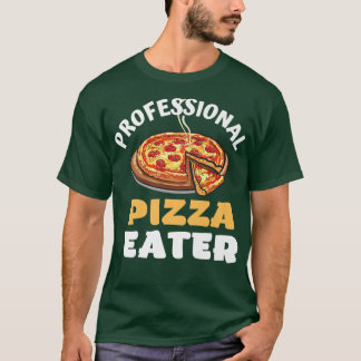 Camiseta Pizza Profissional Comendo pizza com itens de pizz