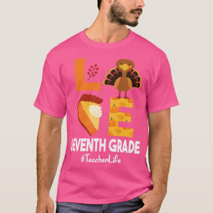 Camiseta Pizza Pumpkins Ação de Graças AMOR Chá do 7º ano