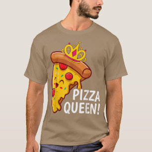 Camiseta Pizza Queen Cute Pizza Lover Comida Esquadrão Engr