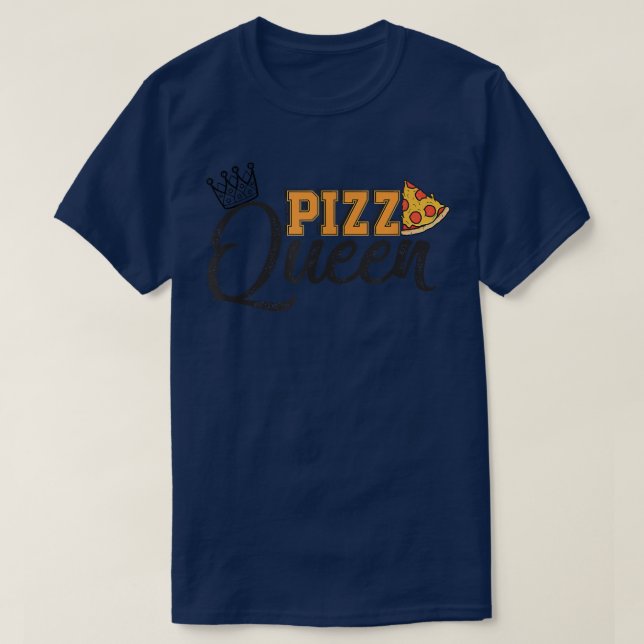 Camiseta Pizza Queen Funny Pizza Crown E Pizza Para Mulhere (Frente do Design)