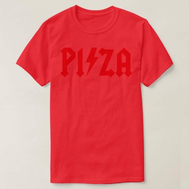 Camiseta Pizza Rock Duro Rock Rock n roll Pizza lover (Frente do Design)