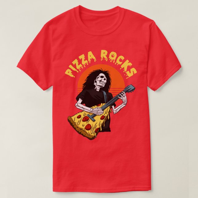 Camiseta Pizza Rocks (Frente do Design)