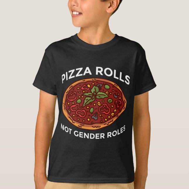 Camiseta Pizza Rolls Not Gender Rolls Non Binary Genderflui (Frente)