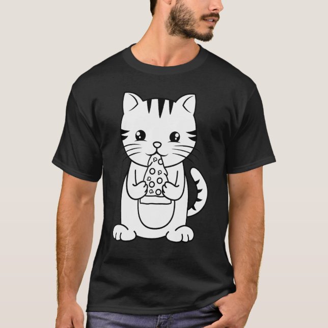 Camiseta Pizza Round Pizzetta Fan Cat Pizzaiolo Pizzaria (Frente)