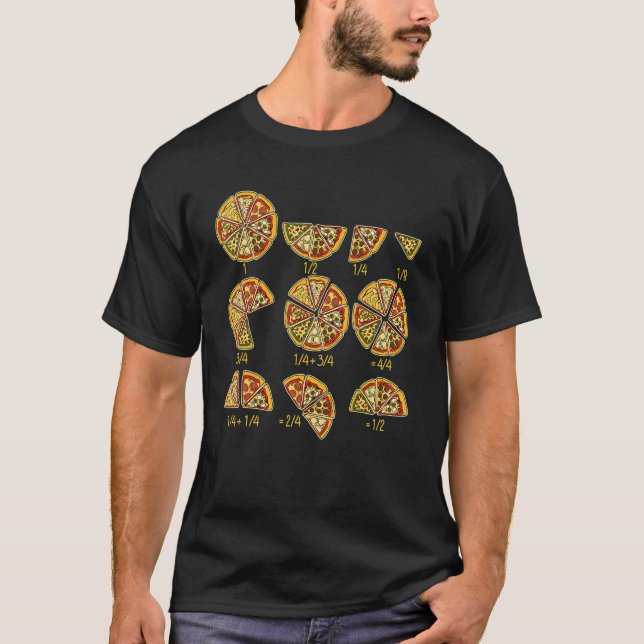 Camiseta Pizza Salami Cheese Quick Math Fractions Funny Mat (Frente)