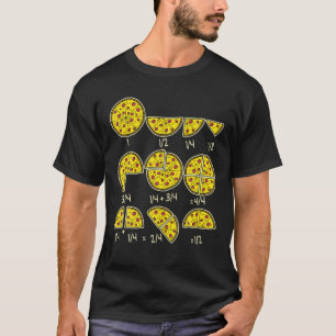 Camiseta Pizza Salami Queijo Rápido Matemática Frações