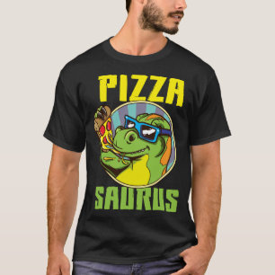Camiseta Pizza Saurus T-Rex Dinossaur Comendo Pizza Pizzasa