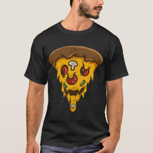 Camiseta Pizza Skull Halloween Design Funny Pizza Lover