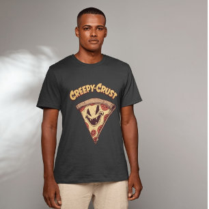 Camiseta Pizza Slice De Pizza Fatiada De Halloween De Crepe