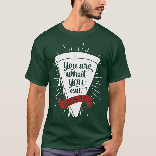 Camiseta Pizza Slice Lixo Comida Memória Você É O Que (Frente)