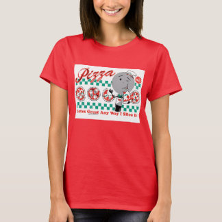 Camiseta Pizza Slicer Retro Ladies Ringer (PERSONALIZÁVEL)