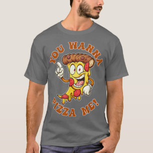 Camiseta Pizza Slogan Engraçado Você Quer Pizza Me Comida66