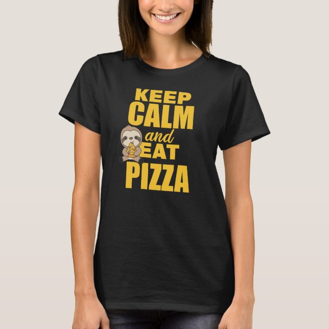 Camiseta Pizza Sloth Pizza Alonga Engraçado Dizendo (Frente)