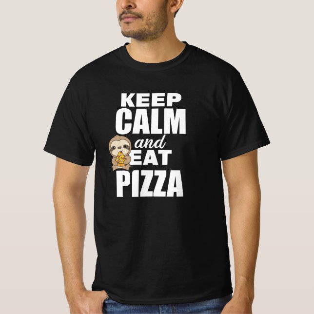 Camiseta Pizza Sloth Pizza Alonga Engraçado Dizendo (Frente)