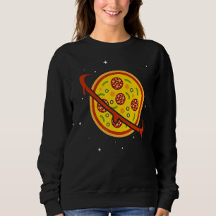Camiseta Pizza Space Saturn Planet Comida Humor Foodie