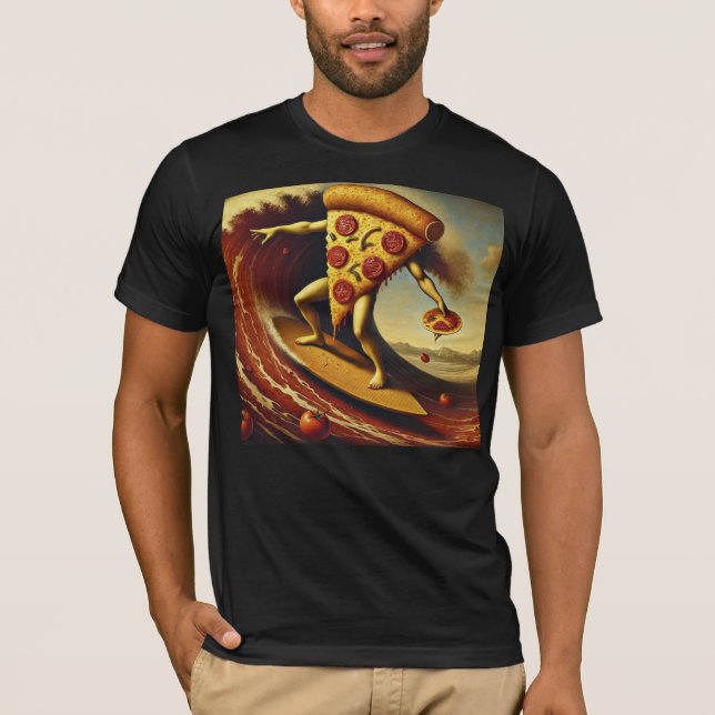 Camiseta Pizza Surfing Comendo Pizza (Frente)
