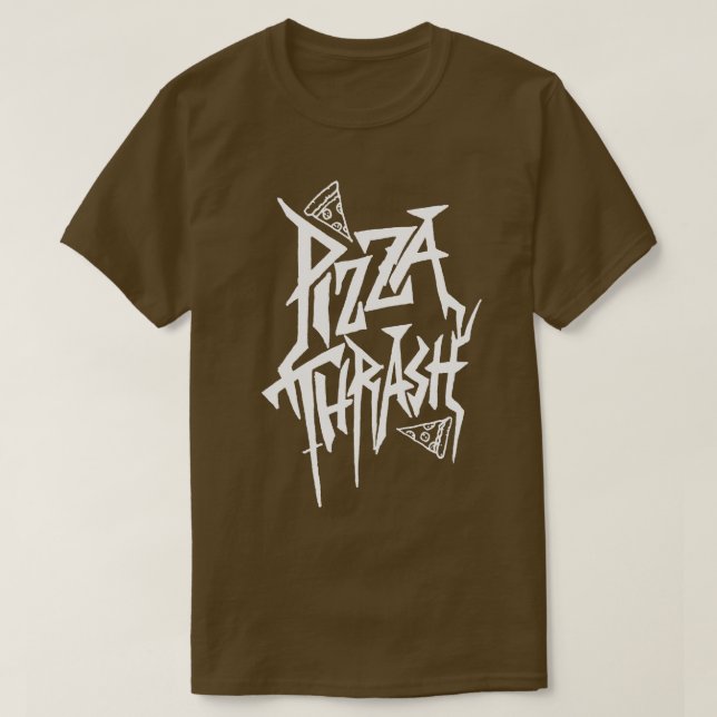 Camiseta PIZZA THRASH METAL design sem dles (Frente do Design)