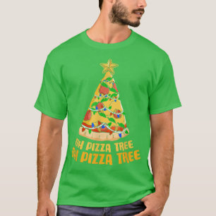 Camiseta Pizza Tree Queijo de Comida de Natal Fazendo Pizza