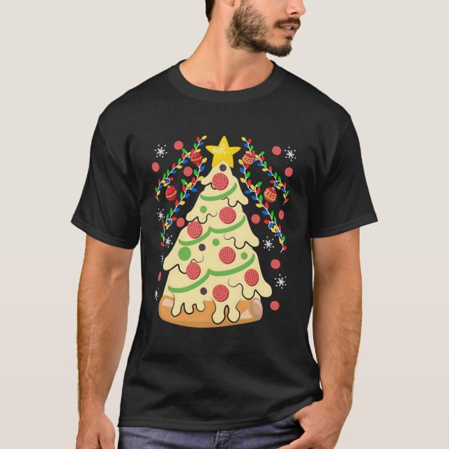 Camiseta Pizza Ugly Sweater No Natal (Frente)