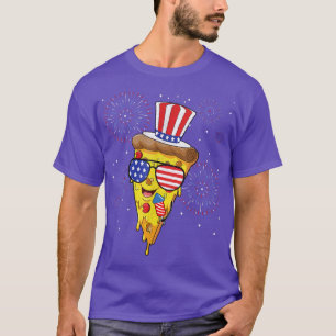 Camiseta Pizza Us Flag Hat Firecracker 4 De Julho Pat Comid