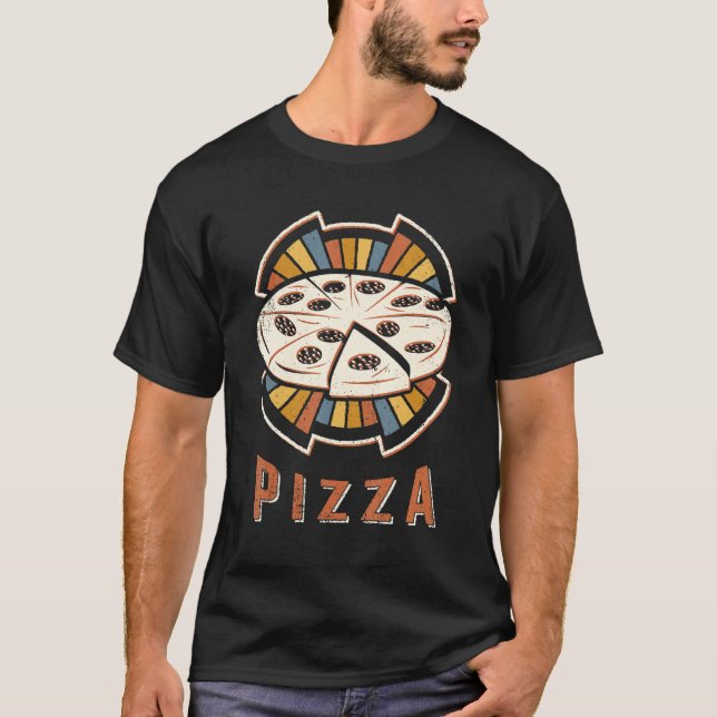 Camiseta Pizza Vintage Classic Retro Love (Frente)