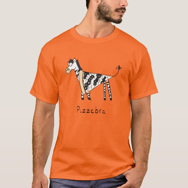 Camiseta Pizza Zebra Cute Kids Cartoon (Frente)