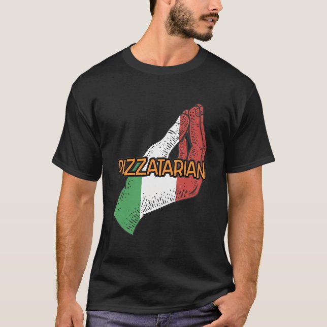 Camiseta Pizzatarian Funny Italiana Humor Italy Vegan Pizza (Frente)