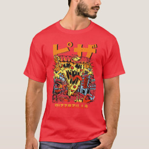Camiseta Pizzazilla Funny Pizza Kaiju Monstro culto japonês