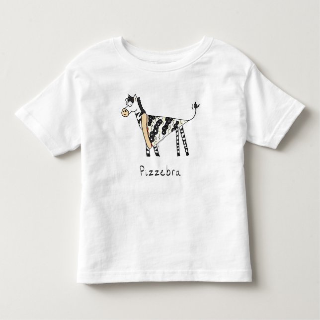 Camiseta Pizzebra Pizza Zebra Toddler's Toddler (Frente)