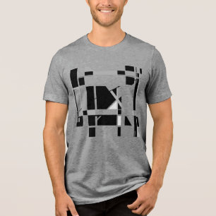 Camiseta Placa branca de cinza Negra, Geométrica inspirada 