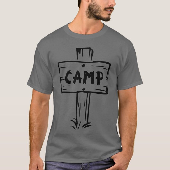 Camiseta Placa de acampamento estrela amigos (Frente)