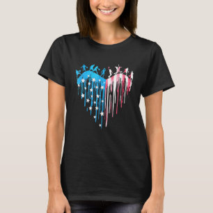 Camiseta Placa de Basquete Heart American Flag Watercolor