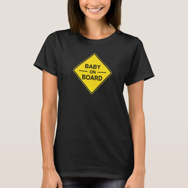 CAMISETA PLACA DE BEBÊ A BORDO GRAVIDEZ MÃE ESPERANDO (Frente)
