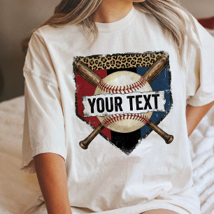 Camiseta Placa de Beisebol Personalizada com Estampa de Leo