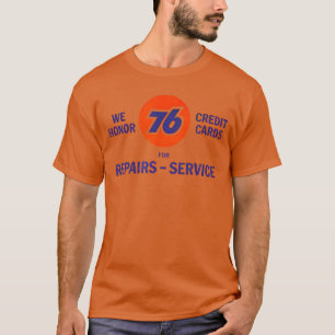Camiseta Placa de Bomba de Gasolina Vintage 76 Sinal de Gas
