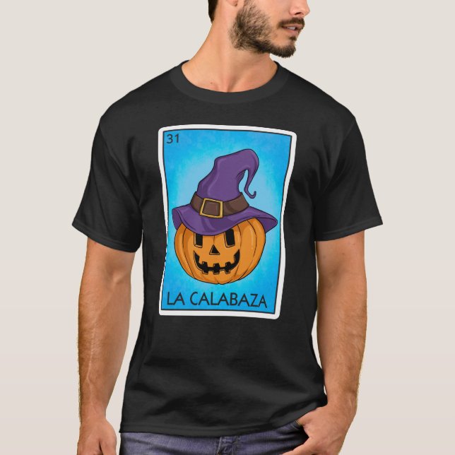 Camiseta Placa de Bompkin La Calabaza Placa de Loteria Mexi (Frente)