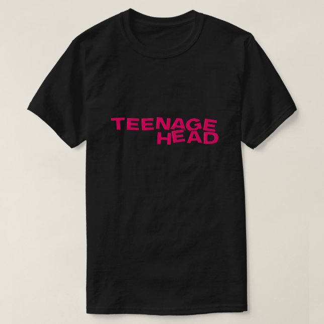 Camiseta Placa de cabeça de adolescente (rosa) (Frente do Design)