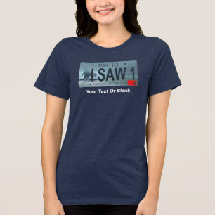 Camiseta Placa de carro "Eu vi 1" Sasquatch de Idaho
