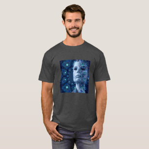 Camiseta Placa de Circuito Humano de IA Cyberpunk