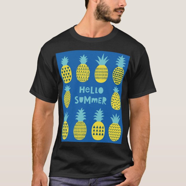 Camiseta Placa de colheita de abacaxi divertida Design (Frente)