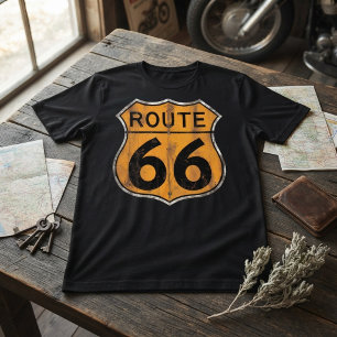 Camiseta Placa de Estrada da Rota 66 Vintage